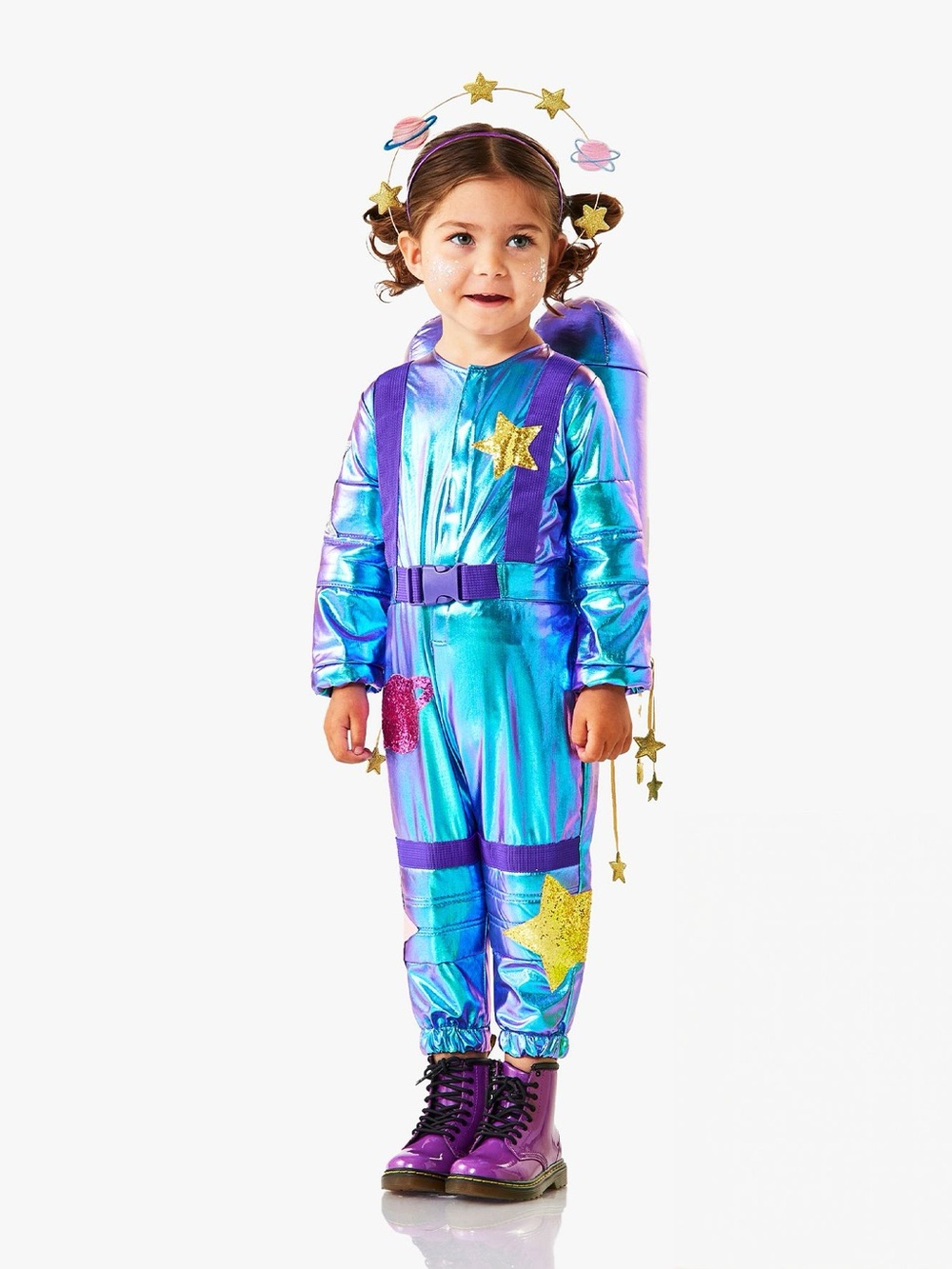 Pottery Barn Kids Iridescent Purple & Teal Star Astronaut Costume